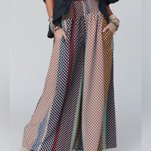 Three Bird Nest Pants - Sweet Surrender Wide Leg Printed Pants - Multicolor